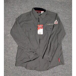 Bulwark FR Shirt Mens Size Large IQ Series Workwear Gray